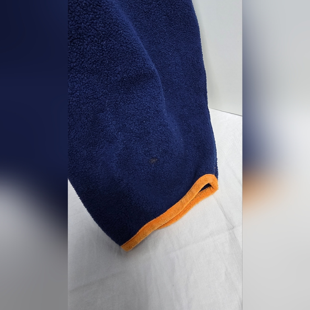 VTG Nautica Competition 1990'S Men's Quarter Zip Fleece Size Large Blue Orange - Picture 8 of 16